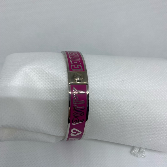 Vintage Coach Poppy Pink and Silvertone bracelet - Picture 2 of 14